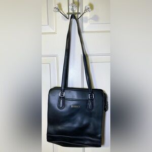 Vintage Liz Claiborne Thick Leather Black Shoulder Bag